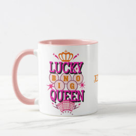 Taza Lucky Bingo Queen /editable nombre