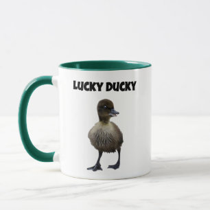 Taza Lucky Duck Funny Cute Duckin Bird Photo Art