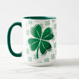 Taza Lucky Four Leaf Clover Irish Shamrock Pattern Golf
