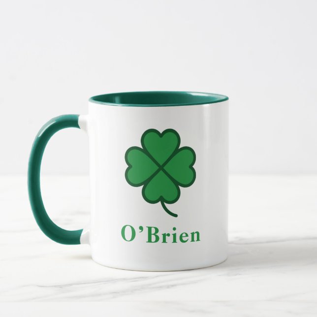 Taza Lucky Irish Green Clover Personalized Coffee Mug (Izquierda)