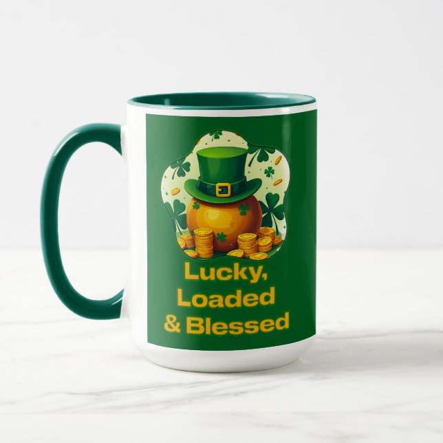 Taza Lucky Loaded Blessed St Patrick’s Day  - caneca (Izquierda)