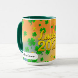 Taza Lucky Shamrock Green