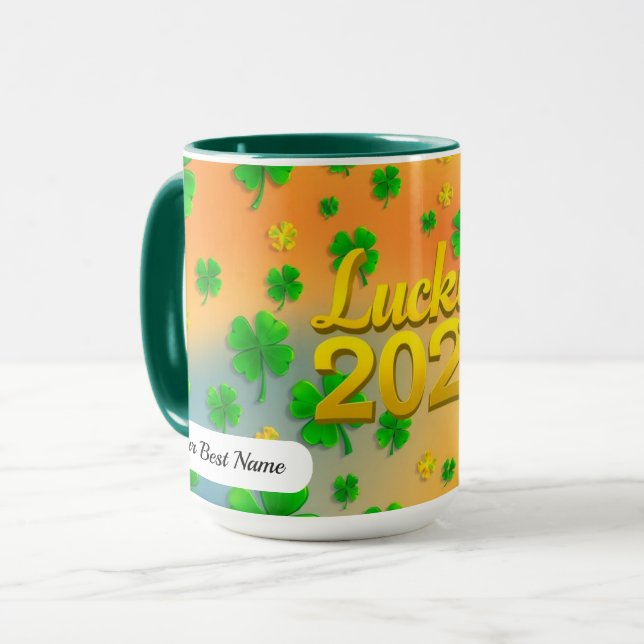 Taza Lucky Shamrock Green (Anverso izquierdo)