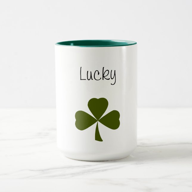 Taza Lucky Shamrock St. Patrick's Day Clover (Centro)