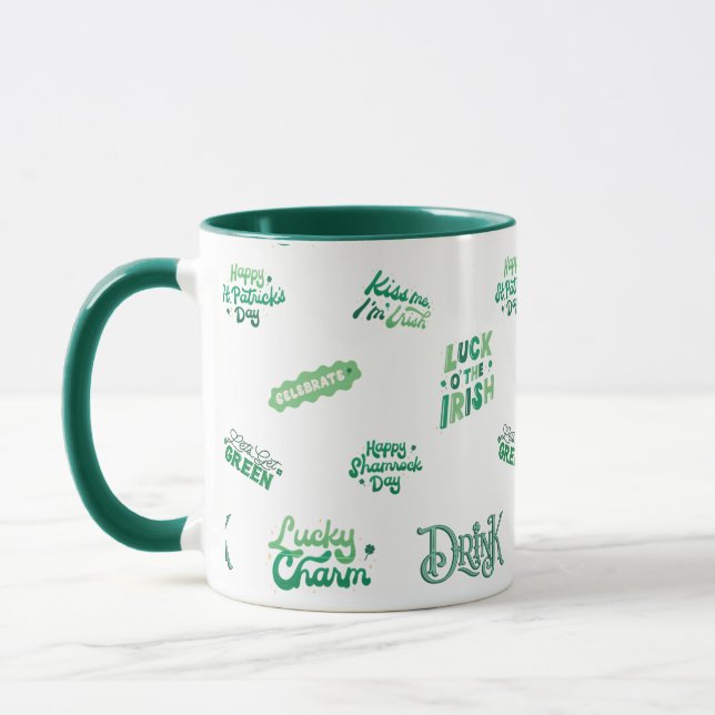 Taza Lucky Shamrock St. Patrick's Day Pattern (Izquierda)