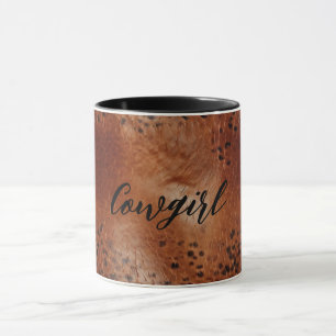 Taza Lugares de leopardo marrón de piel falsa