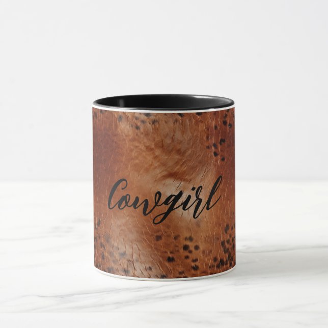 Taza Lugares de leopardo marrón de piel falsa (Centro)