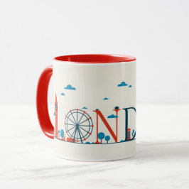Taza Lugares emblemáticos de Londres Red Mug