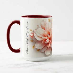 Taza Lujo Coqueta Rococó Floral Corazón Rosa