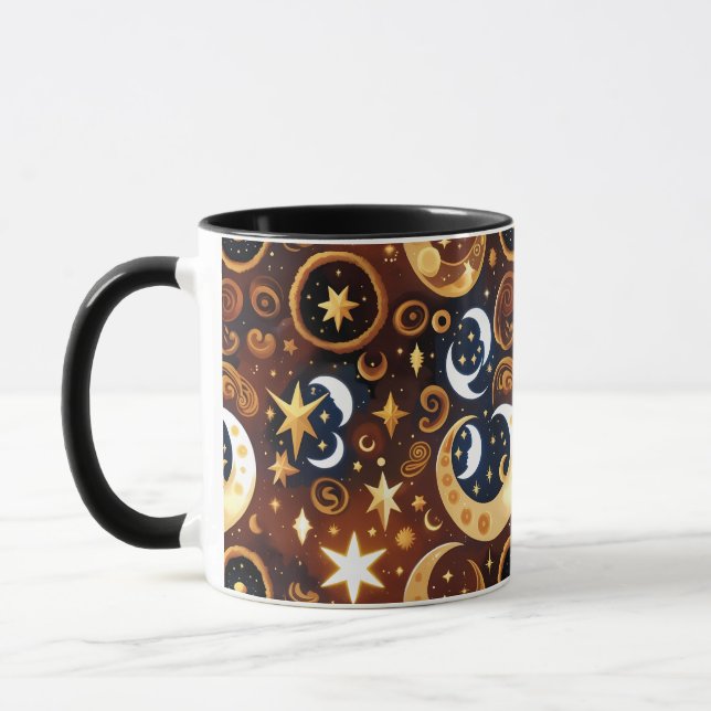 Taza – Lujo Dorado Ocre Celestial Luna (Izquierda)