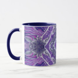 Taza Lujo Púrpura Amatista Geoda Ágata Falso Brillo Co