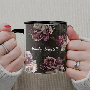 Taza Lujosa Flor de Rosa Blanca Malhumorada