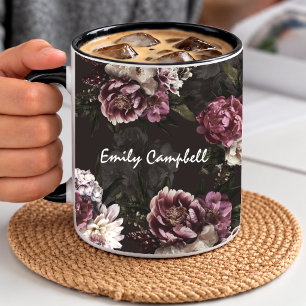 Taza Lujosa Flor de Rosa Blanca Malhumorada