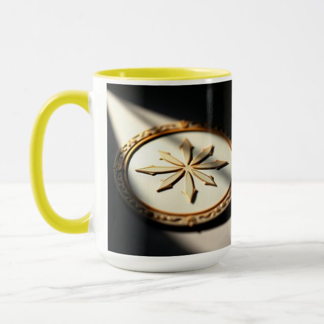 Taza Lujosa obra de arte de los símbolos dorados (Izquierda)