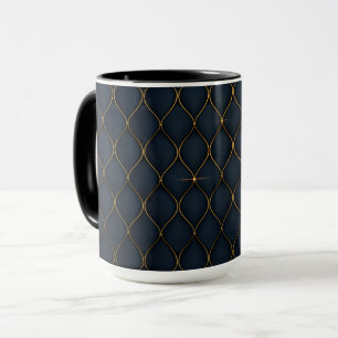 Taza Lujoso fondo con formas doradas Mug