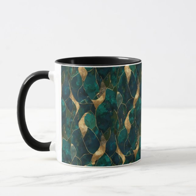 Taza Lujoso resumen geométrico en combinación (Izquierda)