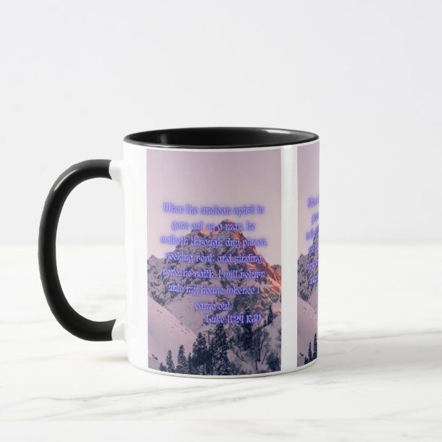 Taza Luke 11:24 KJV Bible Verse Pic Mug De Dos Tones (Izquierda)