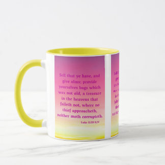 Taza Luke 12:33 KJV Bible Scripture Pic Two-Tone
