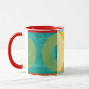 Taza Luminoso arte pop con círculos y plazas