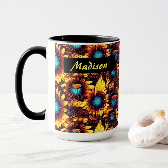 Taza Luminoso Sunflowers Mug (Con donut)