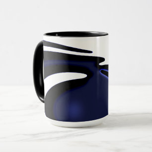 Taza Luna Azul: Resumen azul, blanco y negro