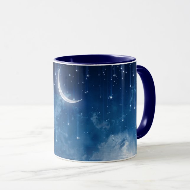 Taza Luna azul y cielo nocturno (Anverso derecho)