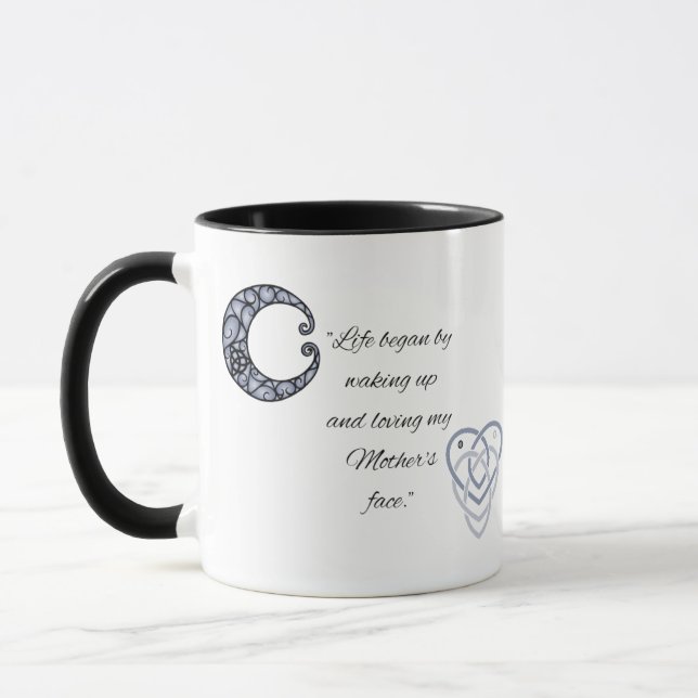 Taza Luna Creciente Celta y nudo de maternidad (Izquierda)