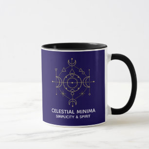Taza Luna Creciente Mínima y Arte de Línea Solar   Esti