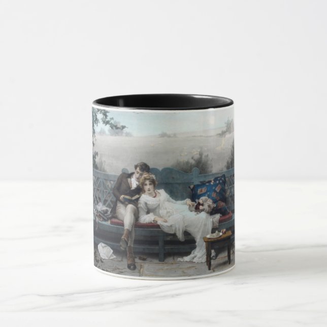 Taza Luna de miel (Novios en un banco) (Centro)