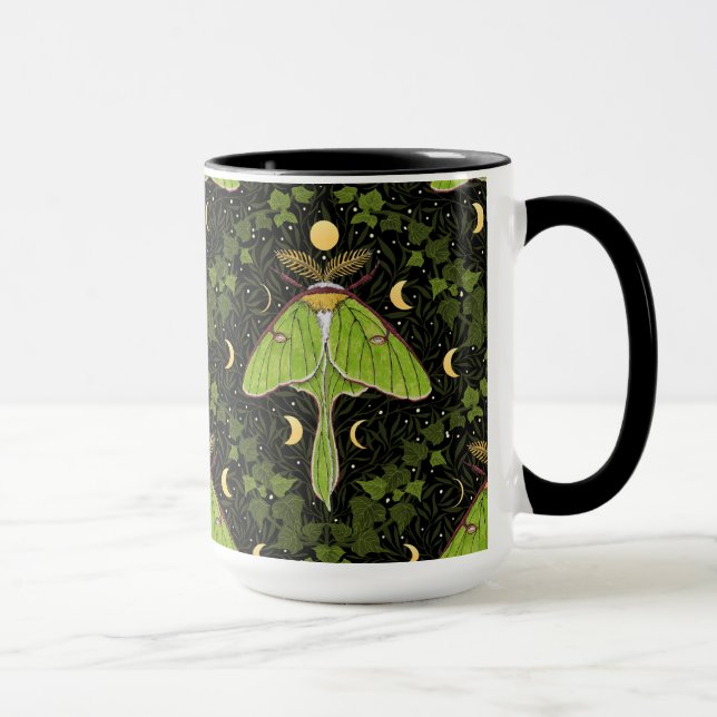 Taza Luna, fases lunares y damasco de hiedra 2 (Derecha)