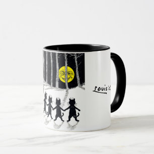 Taza Luna llena y gatos, Louis Wain