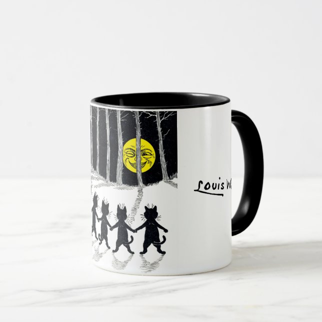 Taza Luna llena y gatos, Louis Wain (Anverso derecho)