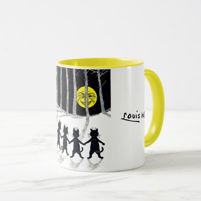 Taza Luna llena y gatos, Louis Wain (Anverso derecho)