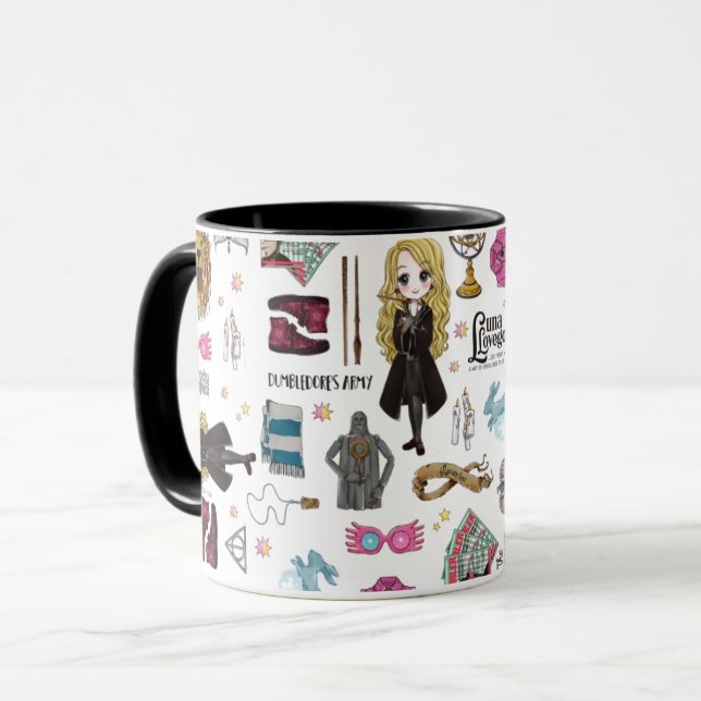 Taza Luna Lovegood acuarela mágica (Anverso izquierdo)