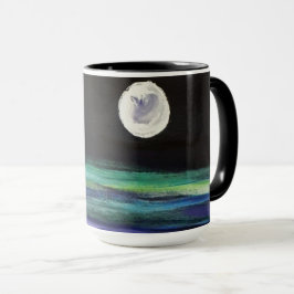 Taza Luna sobre el agua - ilustraciones - negro