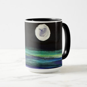 Taza Luna sobre el agua - ilustraciones - negro