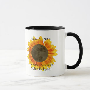 Taza Luna y girasol de eclipse solar de 2017