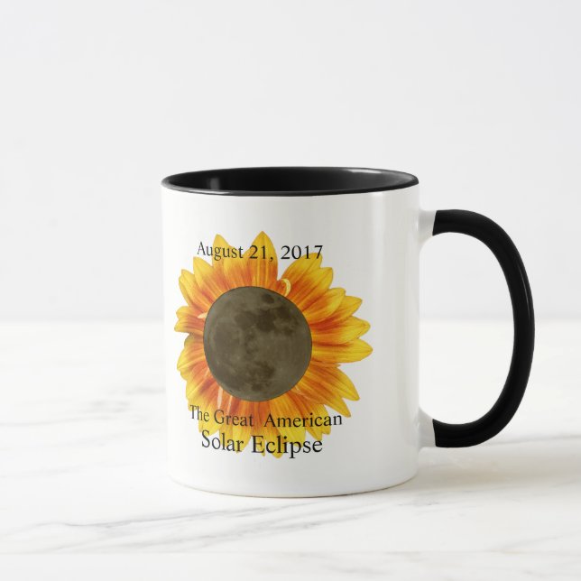 Taza Luna y girasol de eclipse solar de 2017 (Derecha)