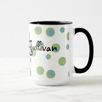 Taza Lunares azulverdes cones monograma