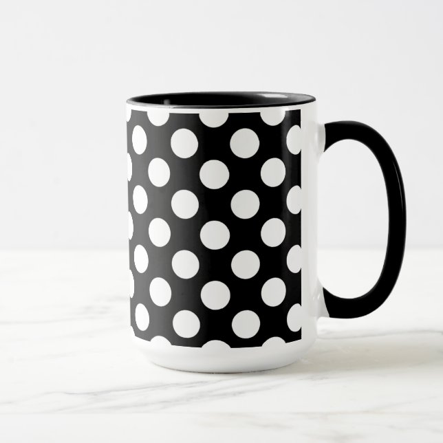 Taza Lunares blancos y negros; Impresión de la pata (Derecha)