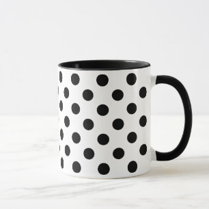 Taza Lunares Negros sobre Fondo Blanco