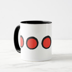 Taza Lunares Negros y Rojos Modernos y Audaces