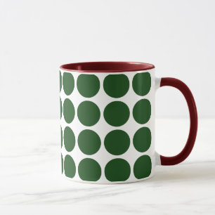 Taza Lunares verdes en blanco