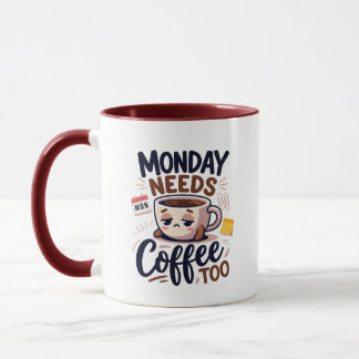 Taza Lunes Divertido Necesita Café Oficina Compañero de