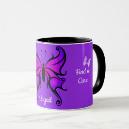 Taza Lupus Awareness Support Purple Add Name Butfly