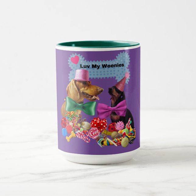 Taza Luv My Weenies Purple/Green Coffee Mug (Centro)