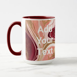 Taza Luxe Burgundy Gold Swirls Personalizado Text Maroo