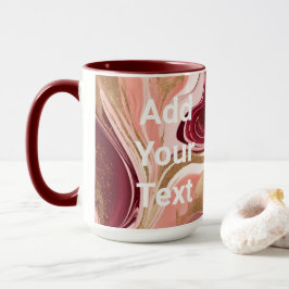 Taza Luxe Burgundy Gold Swirls Personalizado Text Maroo
