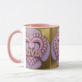 Taza Luxe I Love Trivia Gold Pink Combo Mug