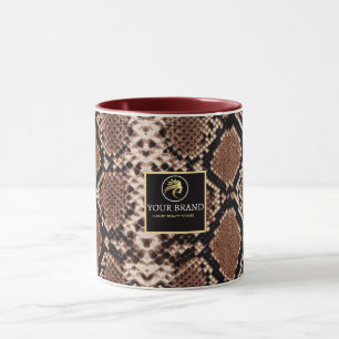 Taza Luxury Beauty Salon Brand Brown Snake Skin 